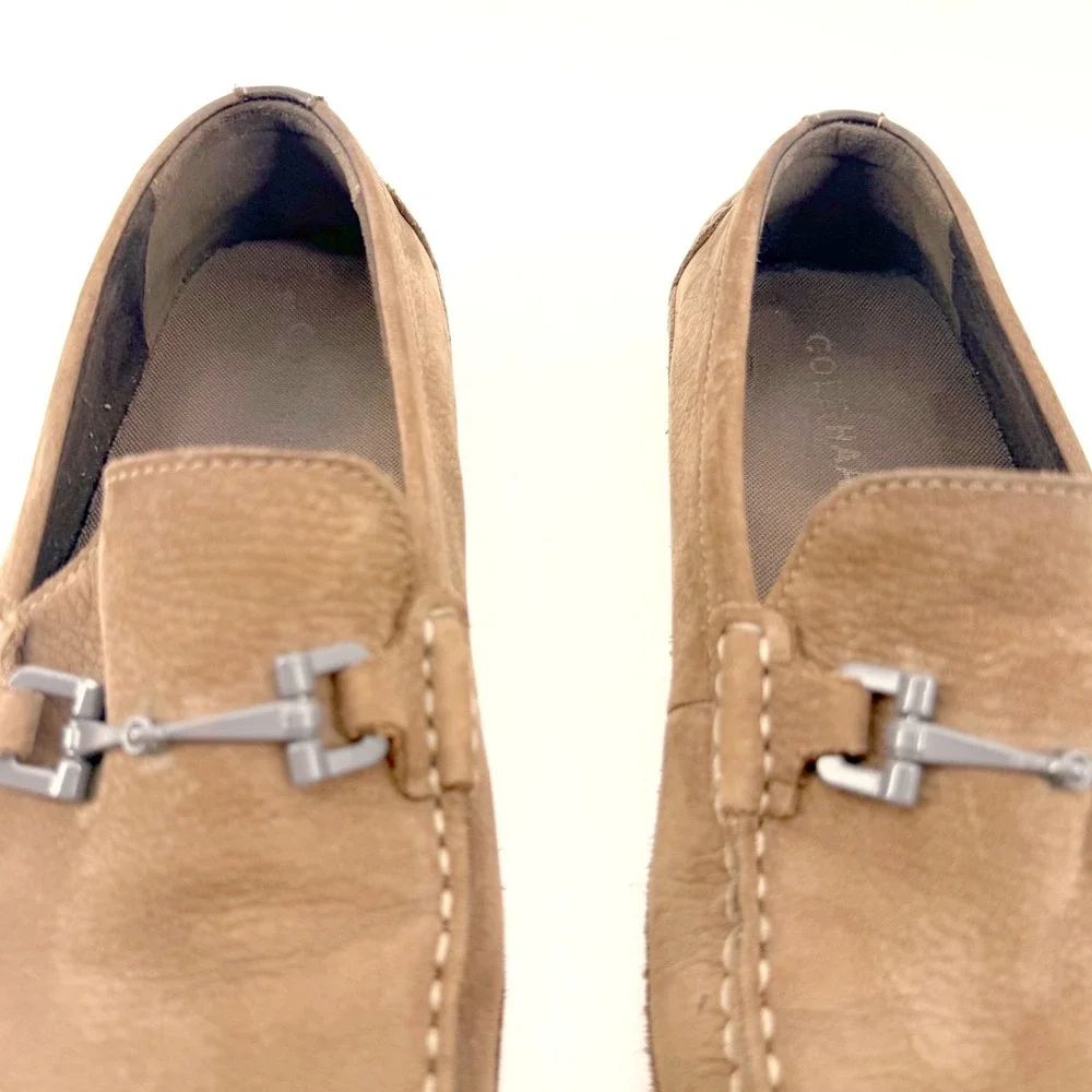 Cole Haan Grand.OS Driving Loafers Mens 9 Brown Suede Leather Horse Bit  Preppy